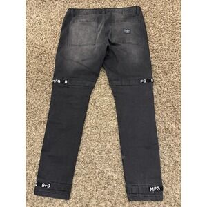 8 9 Eight & Nine MFG Jeans Vintage Wash Cargo Streetwear Black Men's 38X32